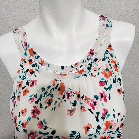 NWT Calvin Klein White Floral Tank Top Size S - Picture 3 of 12